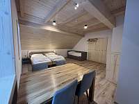 Apartmán č. 4 - Ložnice s manželskou postelí a rozkládací postelí ikea - chata k pronajmutí Krásná