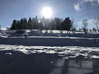 Zimní výhled z roubenky - Valašská Bystřice - Vidče