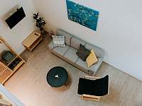 Pohled z galerie-ložnice - apartmán ubytování Nová Oleška