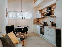 Společný prostor + kuchyně - apartmán ubytování Nová Oleška