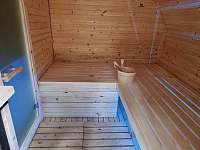 Relaxační místnost a sauna - chalupa k pronajmutí Turnov - Pelešany