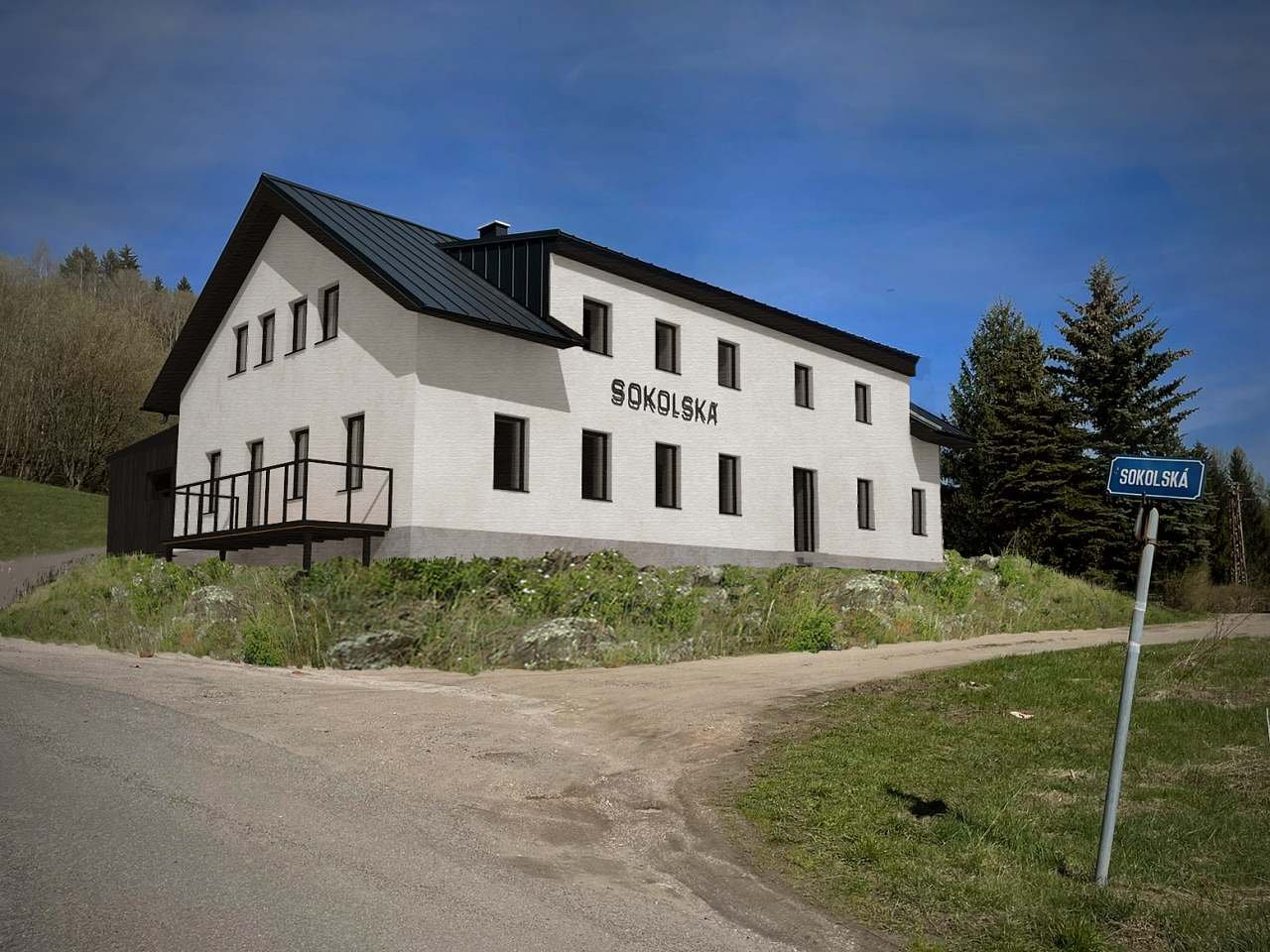 Chata sokolská - příjezd