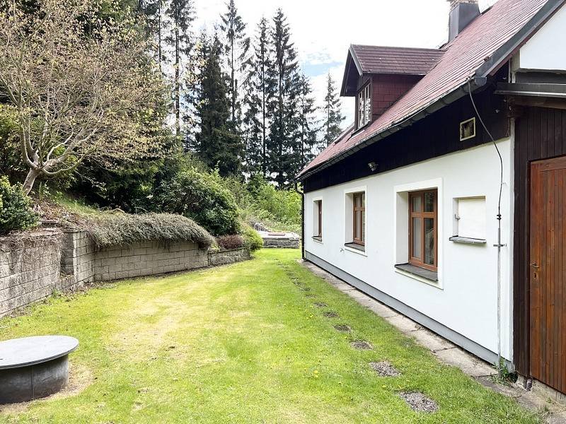 letní pohled za chalupou