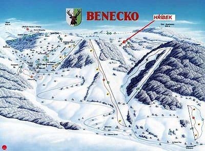 Panorama s umístěním Hříbku