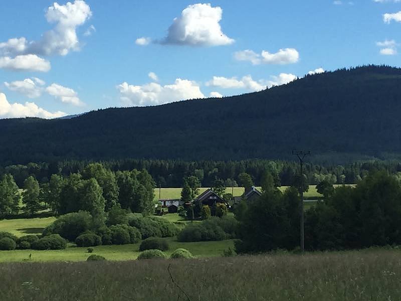 Pohled na chatu z dálky