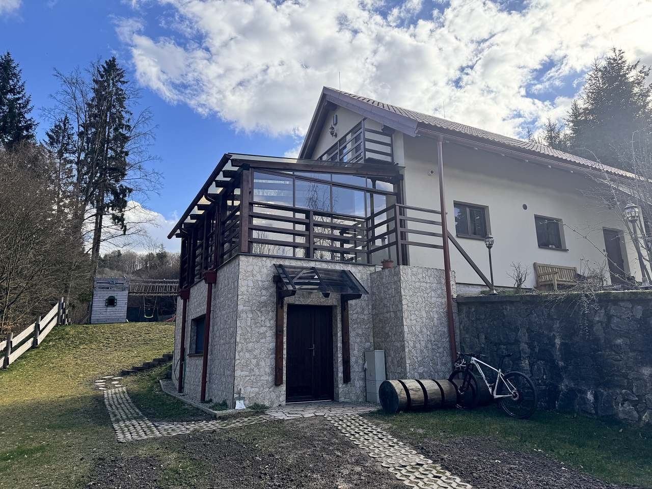 Pohled na novou zimní zahradu na terase