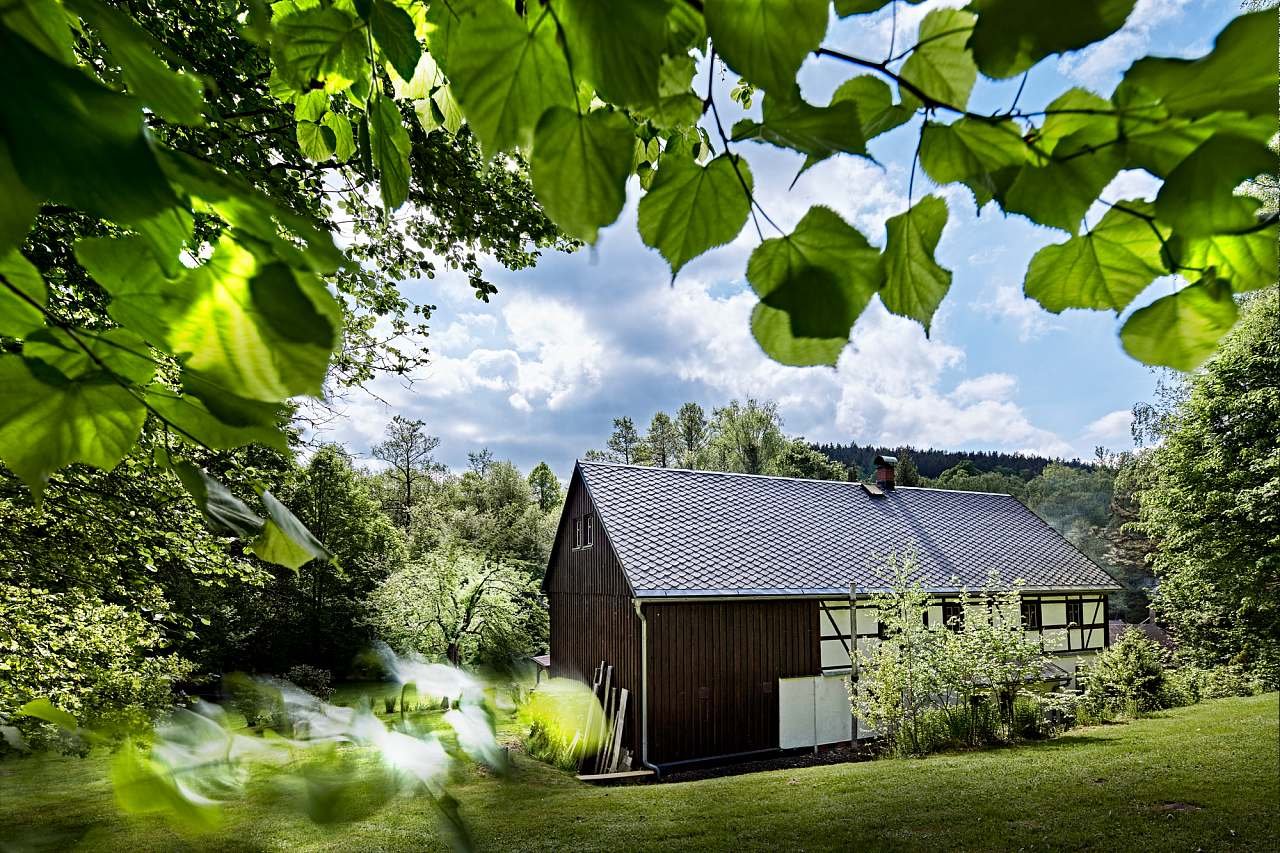 Poustevna - pohled z horní zahrady