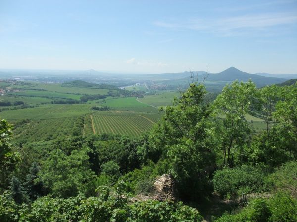 Krásný výhled na české středohoří - Hrad Kamýk