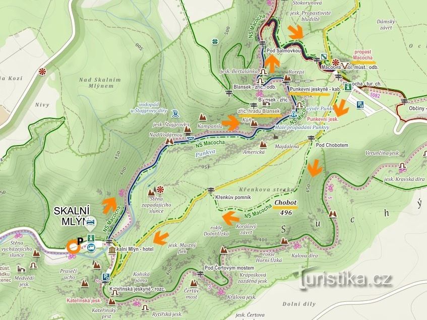 Moravský kras: Propast Macocha, Punkevní jeskyně, a okolí