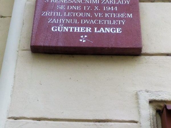 Pamětní deska Günther Lange