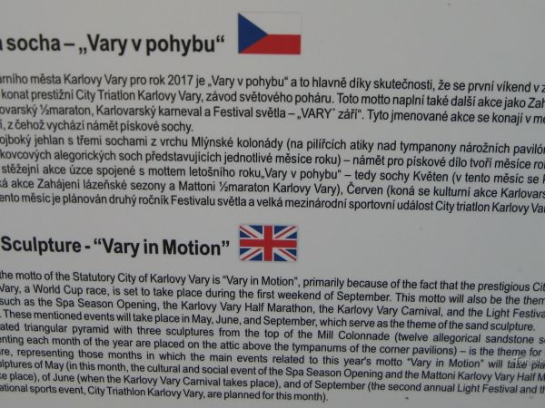 Písková socha "Vary v pohybu" - Karlovy Vary