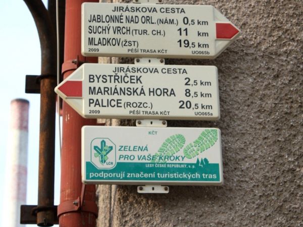 Turistické rozcestí Jablonné nad Orlicí, nádraží - tip na výlet