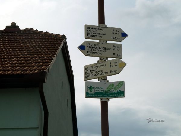 turistické rozcestí Kaly - Újezd - tip na výlet