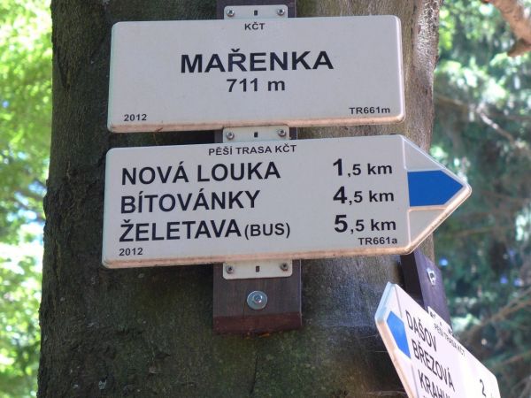 Turistické rozcestí Mařenka