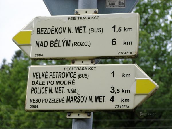 turistické rozcestí Police nad Metují - žst, nádraží - tip na výlet