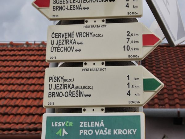 Turistické rozcestí Soběšice-Klarisky