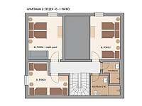 Apartmán B - plán domu 1 patro - Lipová-lázně