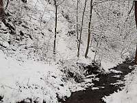 Potok v zimě - Hošťálkovy - Staré Purkartice