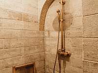 spodní koupelna se sprchovým koutem - pronájem chalupy Suchá Rudná