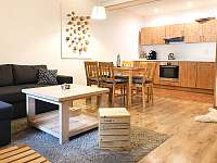 Apartmán Priessnitz - obývací pokoj s kuchyňským koutem