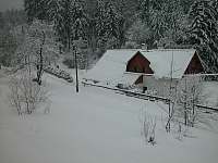 exterier chaloupky v zimě - ubytování Albrechtice v Jizerských horách