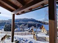 pohled z venkovního sezení - apartmán ubytování Albrechtice v Jizerských horách