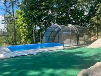 Venkovní bazén - slaná voda, vyhřívaný - chalupa k pronajmutí Tanvald