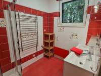 koupelna v přízemí se sprchovým koutem - pronájem chaty Vlkov nad Lužnicí