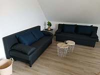 Obývací pokoj s rozkládacími gauči - pronájem apartmánu Suchdol Nad Lužnicí