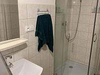 Koupelna se sprchou, umyvadlem a toaletou - chata k pronájmu Roštín