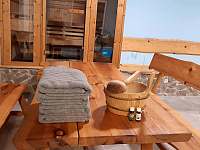 finská sauna s posezením - srub ubytování Nemotice