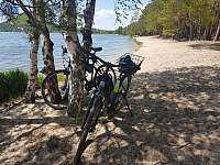 Na kolech na pláž Borný Máchovo jezero - Doksy - Břehyně