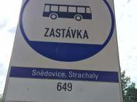 Zastávka autobusu - Snědovice, Strachaly - 