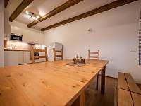 Kuchyň a společenská místnost - chalupa ubytování Dolní Rokytnice