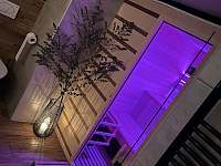 Finská sauna s barevným LED osvětlením - pronájem chaty Kořenov - Příchovice