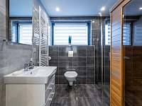 Koupelna se sprchovým koutem, WC a infrasaunou v patře - vila k pronájmu Loučná pod Klínovcem