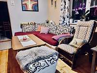 Obývací pokoj - rekreační dům k pronájmu Měděnec