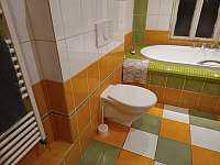 Koupelna s WC, vanou a sprchovým koutem - apartmán k pronájmu Jindřichovice - Háj
