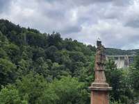 Slapská přehrada, socha sv. Jana Nepomuckého - Štěchovice