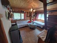 Obývací pokoj / ložnice s 2 přistýlkami - chata k pronajmutí Čerčany osada Nové Městečko