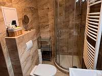 Koupelna s WC, sprchou a pračkou - pronájem apartmánu Hojsova Stráž - Brčálník