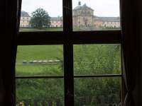 výhled na barokní zámek a hospitál - pronájem apartmánu Kuks
