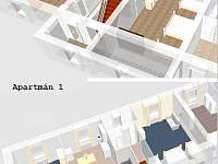 Apartmán 1 (3D nákres) - Nové Mitrovice - Nechanice