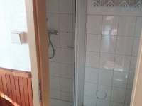 koupelna s umyvadlem a sprchovým koutem - chata k pronajmutí Dřenice